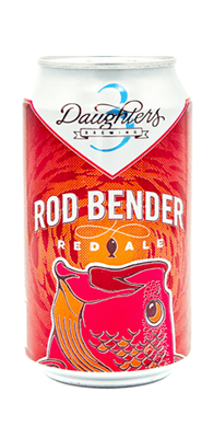 3 Daughters Brewing's {"id":17,"brewery_id":151,"name":"Rod Bender Red Ale","image":"rod-bender.png","slug":"3-daughters-brewing\/rod-bender-red-ale","calories":null,"abv":"5.9","ibu":28,"type":"Ale","style":"Red Ale","description":"An American Amber Ale lures you in with big, bold flavors and a smooth balance that\u2019s hard to resist. By the time you get to the sweet caramel finish, you\u2019ll be hooked.","available":"All Year","created_at":null,"updated_at":null}
