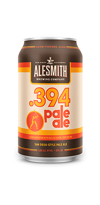 AleSmith Brewing Co's {"id":42,"brewery_id":6,"name":"San Diego Pale Ale 394","image":"394-pale-ale.png","slug":"alesmith-brewing-co\/san-diego-pale-ale-394","calories":null,"abv":"6","ibu":13,"type":"Ale","style":"Pale Ale","description":"In early 2014, Tony Gwynn\u2019s team approached AleSmith to create a distinctive beer for the baseball legend. A meeting was called at the Gwynn household, which included a sampling of AleSmith beers to identify Tony\u2019s preferences. He wanted the beer to be \u201clight with a kick\u201d which he elaborated further to mean full of hop character and light in body and color. The result of the Gwynn family\u2019s feedback on test batches rendered a golden pale ale full of American hop flavor and aroma, with a subdued bitterness and a malty sweet finish. AleSmith San Diego Pale Ale .394 pays tribute to the city that Tony loved and the career-high batting average that he achieved in \u201894. Discover what happens when a Hall of Fame perfectionist crafts a beer with a world-class brewery. A portion of the proceeds will go to the Tony and Alicia Gwynn Foundation (TAG).","available":"All Year","created_at":null,"updated_at":null}