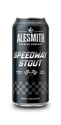 AleSmith Brewing Co's {"id":43,"brewery_id":6,"name":"Speedway Stout","image":"speedway-stout.png","slug":"alesmith-brewing-co\/speedway-stout","calories":null,"abv":"12","ibu":70,"type":"Ale","style":"Imperial Stout","description":"Speedway Stout\u2019s ominous, pitch-black appearance has become a hallmark of this modern-day classic. Chocolate and roasted malts dominate the flavor, supported by notes of dark fruit, toffee, and caramel. A healthy dose of locally-roasted coffee added to each batch brings out the beer\u2019s dark chocolate flavors and enhances its drinkability. Despite its intensity, Speedway Stout\u2019s fine carbonation and creamy mouthfeel make it very smooth and surprisingly easy to drink. This beer ages very well and will continue to mature for many years to come.","available":"All Year","created_at":null,"updated_at":null}